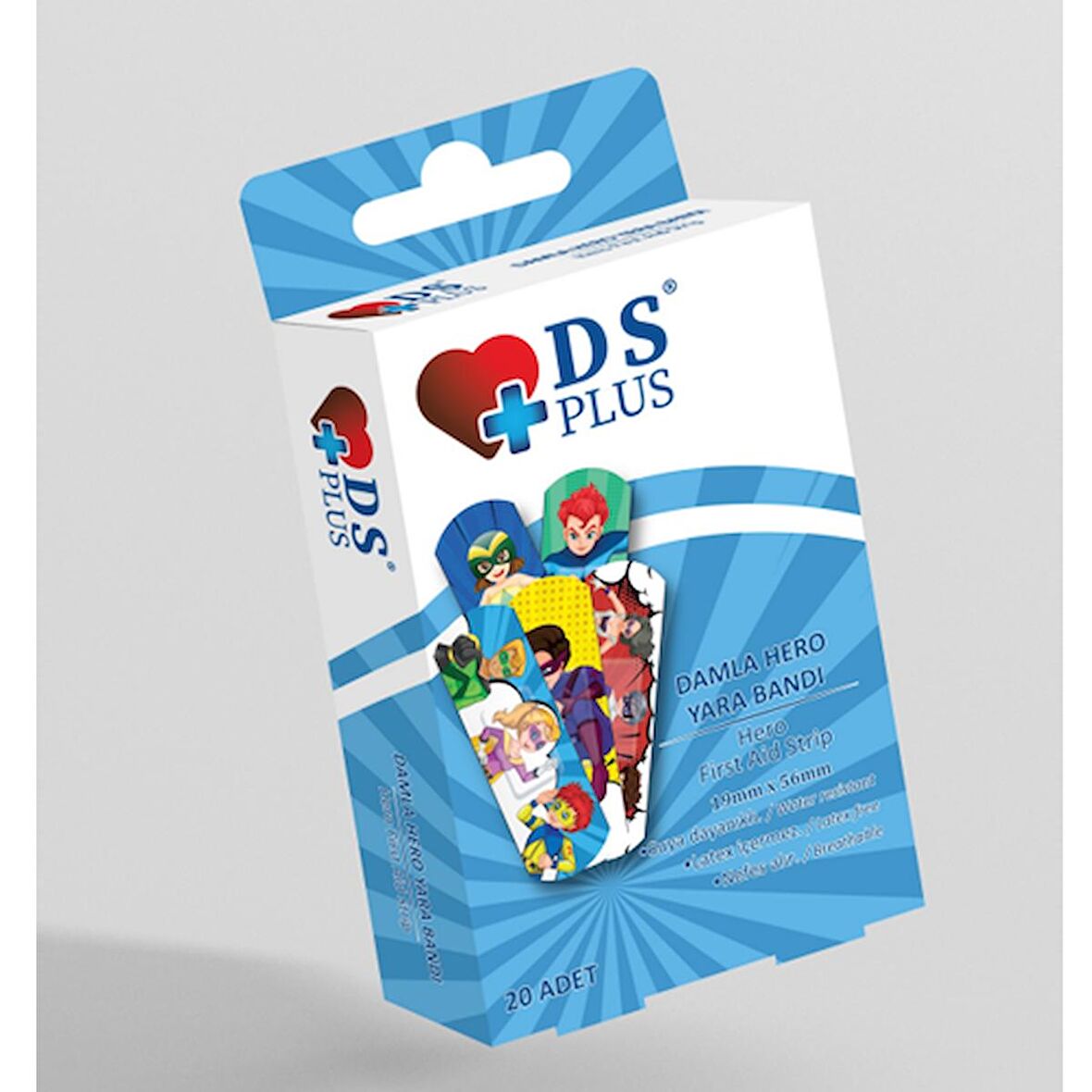 DS PLUS HERO ERKEK ÇOCUK YARA BANDI 20 ADET 1 PAKET