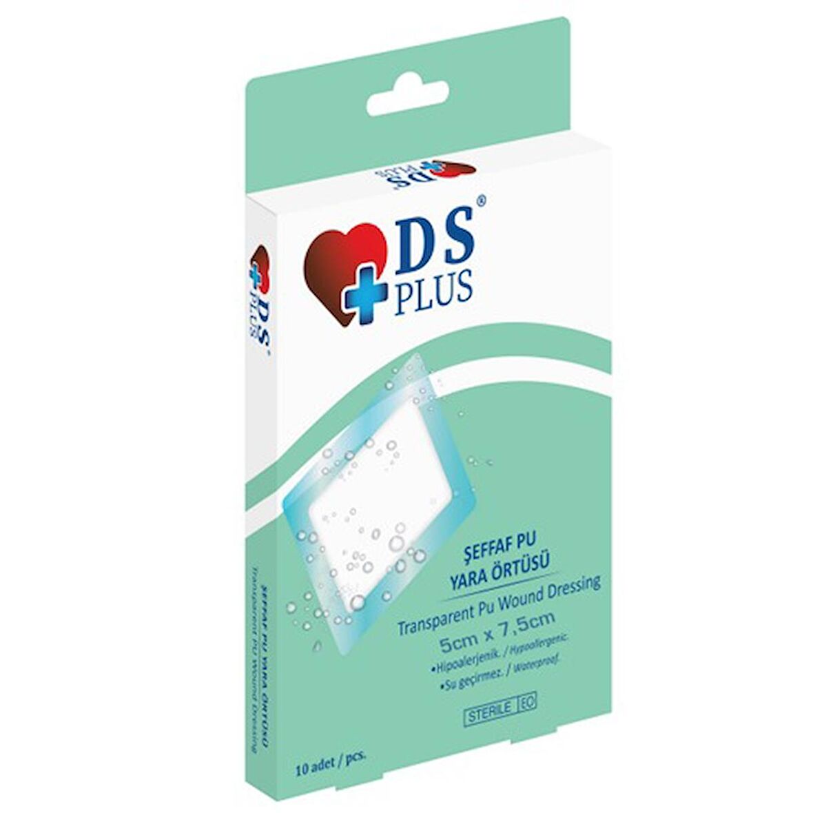 DP PLUS ŞEFFAF SU GEÇİRMEZ PU YARA ÖRTÜSÜ  5CM X 7.5 CM 10 ADET 1 PAKET