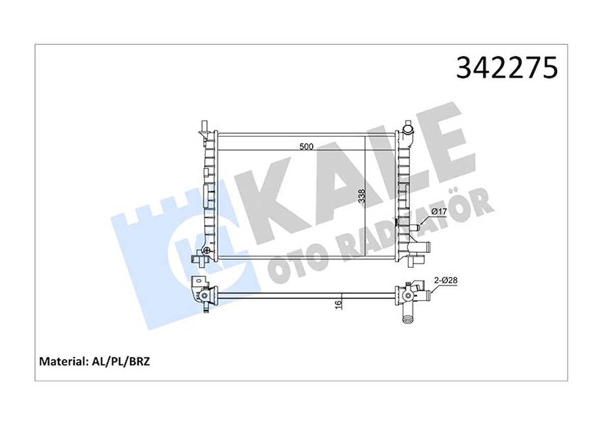 Ford Motor Su Radyatoru (+ac) Fiesta IV 96>02 Mazda 121 III 1,0 / 1,3 Hcs 1,4 Cvh Klimalı - Kale 342275