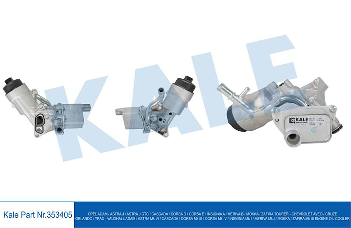 Opel Yag Sogutucusu Komple Astra J 10> 09> İnsignia A 09>17 08> Corsa D 07>14 06> Corsa E 15> 14> Mokka / - Kale 353405