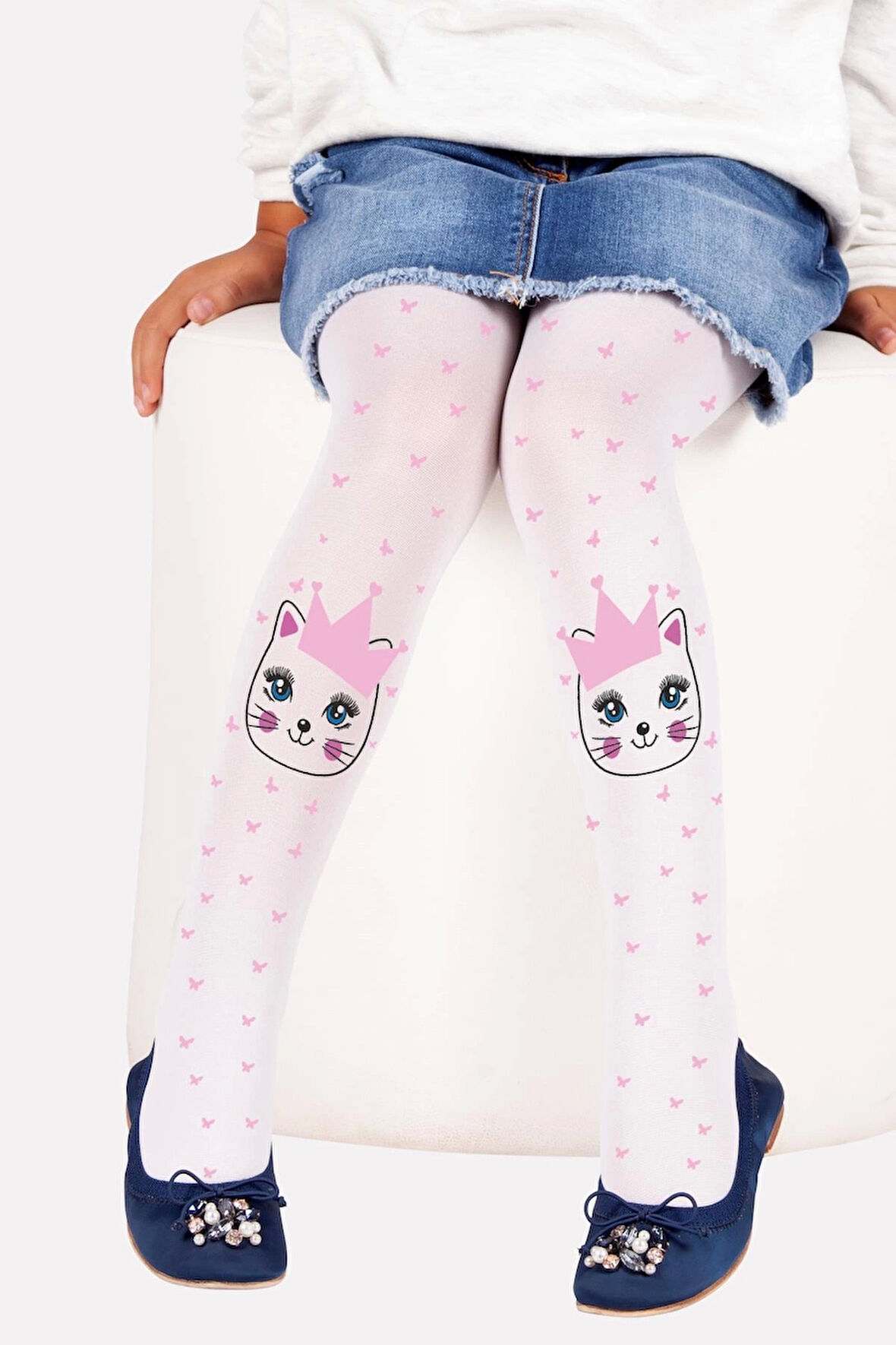 Seren Çocuk Külotlu Çorap Beyaz