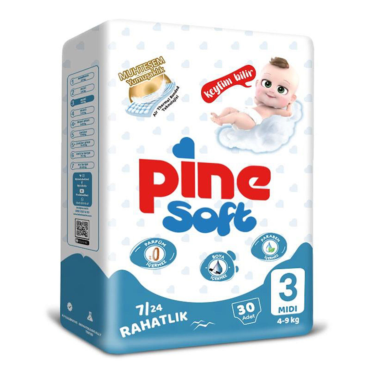 PİNE SOFT BEBEK BEZİ MİDİ 1X30