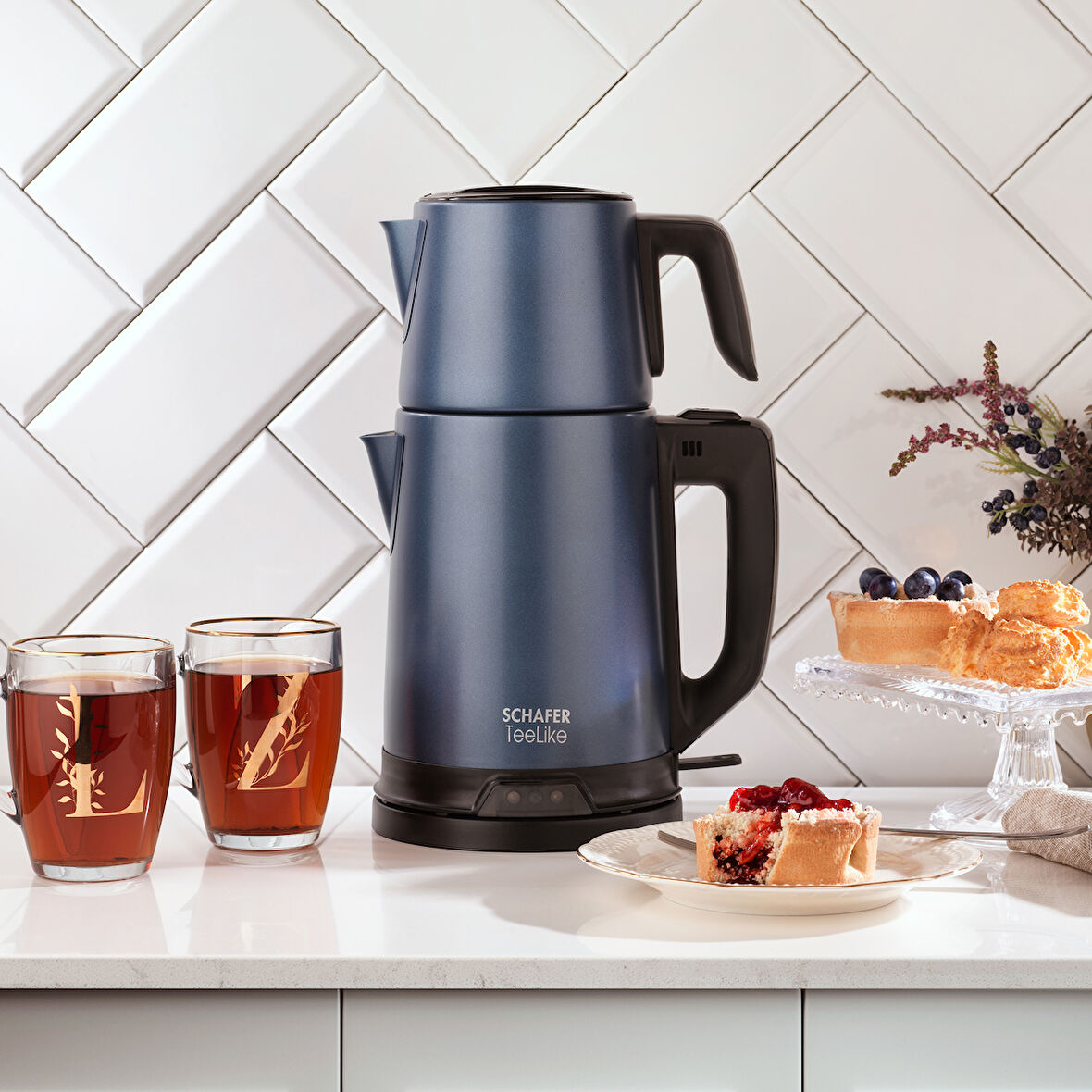 Schafer TeeLike Paslanmaz Çelik Çay Makinesi-Mavi