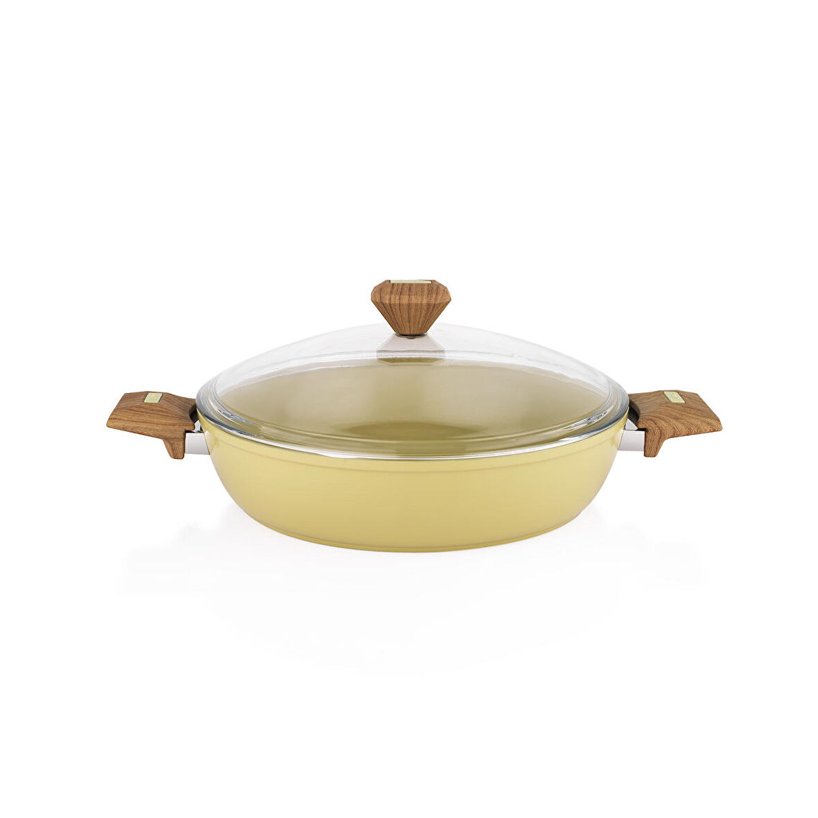Schafer Fiesta Seramik Basık Tencere 30 Cm-Yeşil