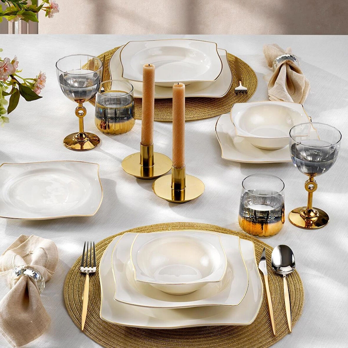 Schafer Bety Yemek Takımı 48 Parça - Gold