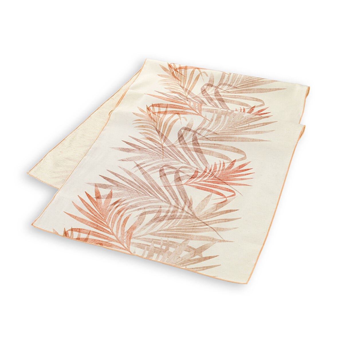 Schafer Home Leaf Poly Linen Runner 45x150-Kiremit