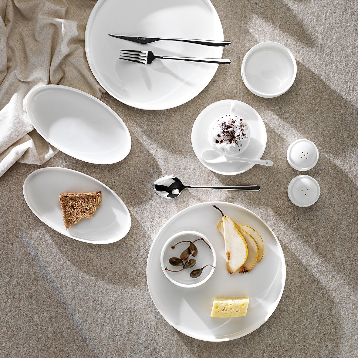 Schafer Superfine Bone Lumiere Kahvaltı Takımı 32 Parça-Beyaz