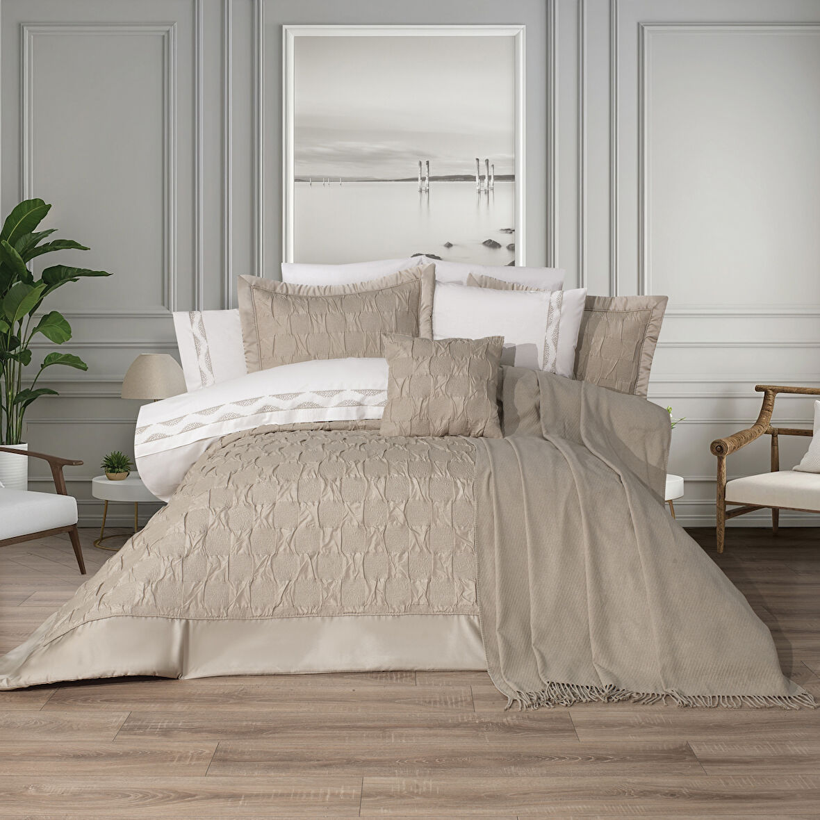 Schafer Home Moneta Çeyiz Seti 11 Parça-Bej