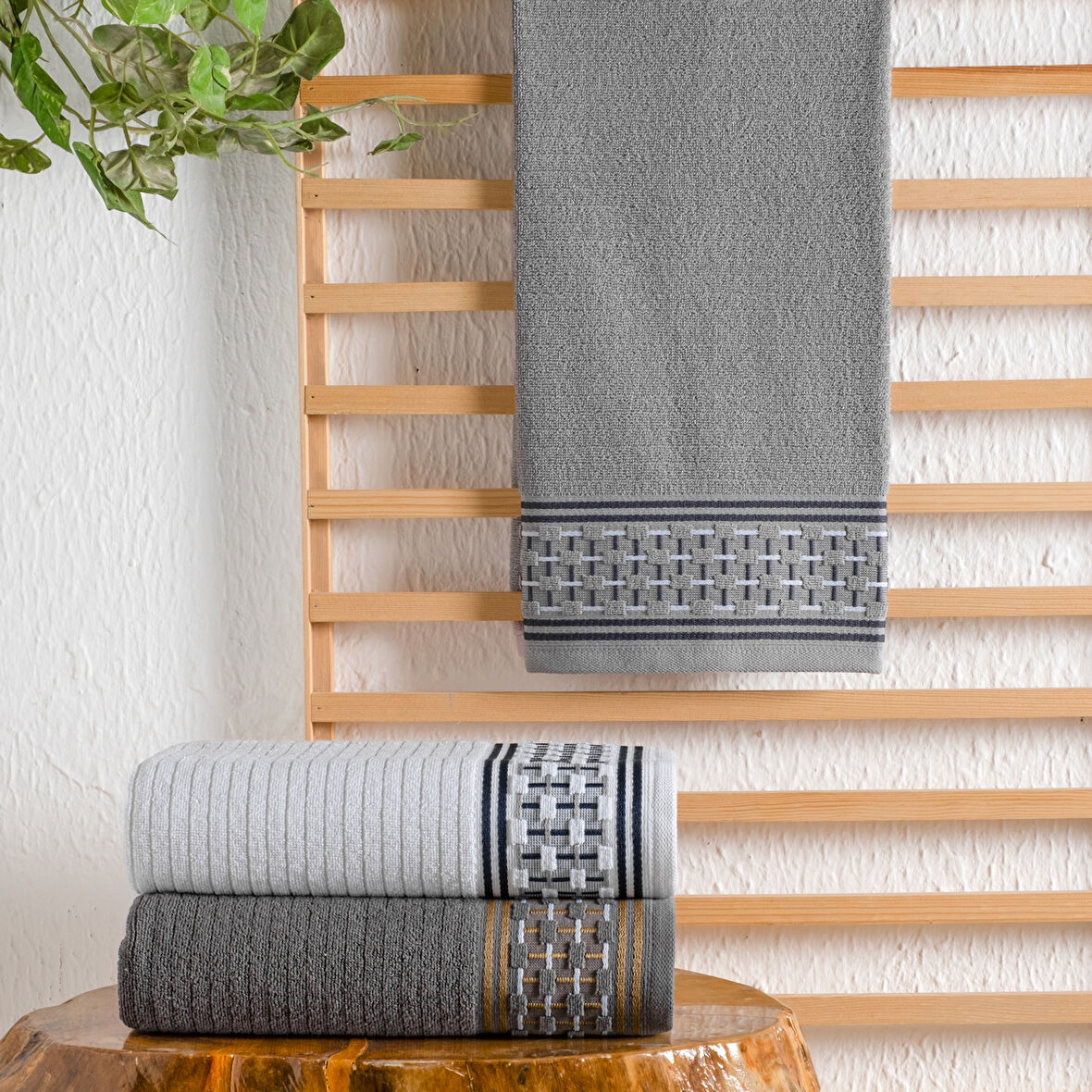 Schafer Home Plain Jakarlı Havlu 70x140-Gri