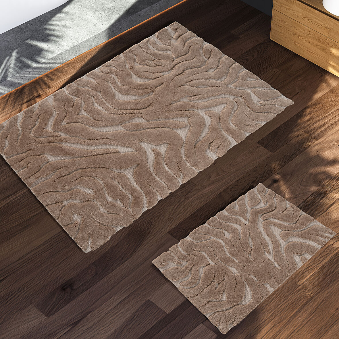 Schafer Home Wild 2 li Banyo Paspası-Cappuccino