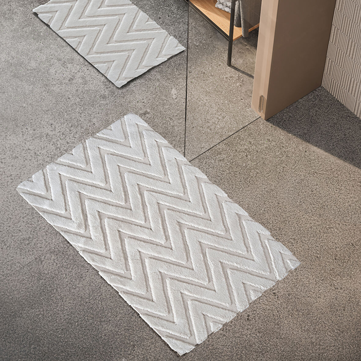 Schafer Home Eleo Pamuk 2 li Banyo Paspası-Ekru