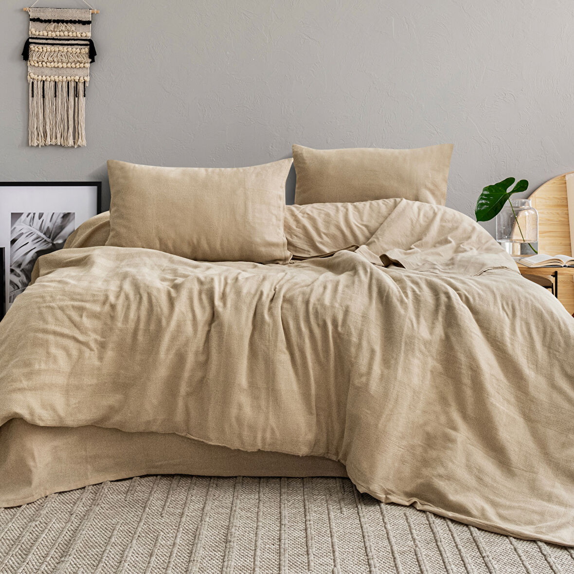 Schafer Home Etamine Pamuk ÇK Nevresim Takımı 4 Parça-Cappuccino