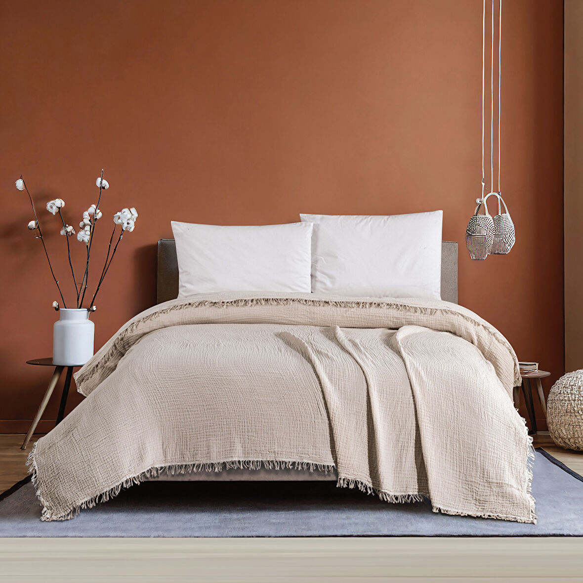 Schafer Home Sofia Müslin Pike 200x220 Cm-Bej