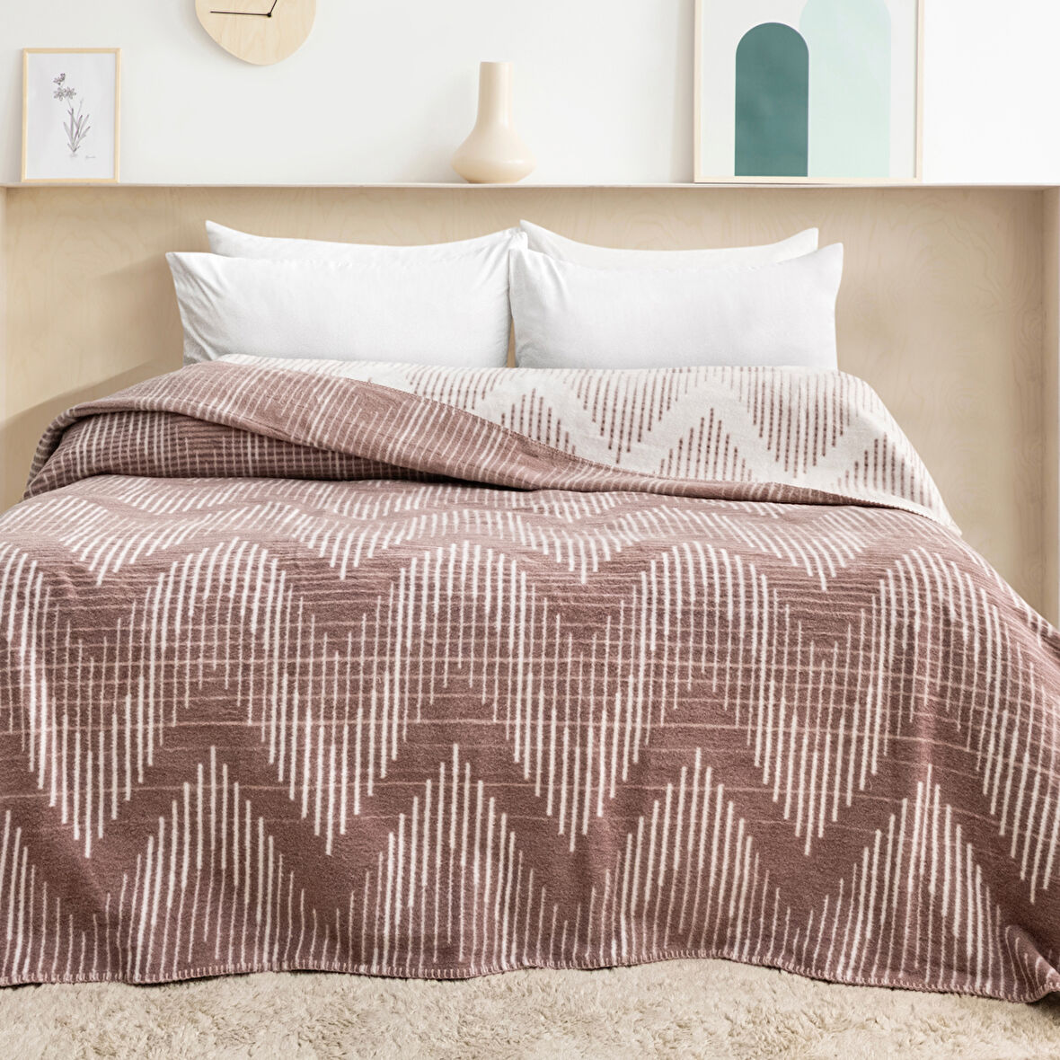 Schafer Home Bloom ÇK Battaniye 200x220 Cm 1 Parça-Lila