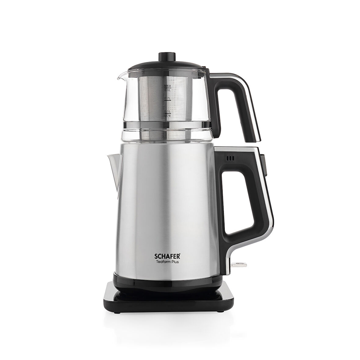 Schafer Teaform Plus Paslanmaz Çay Makinesi-Inox/Cam Demlik