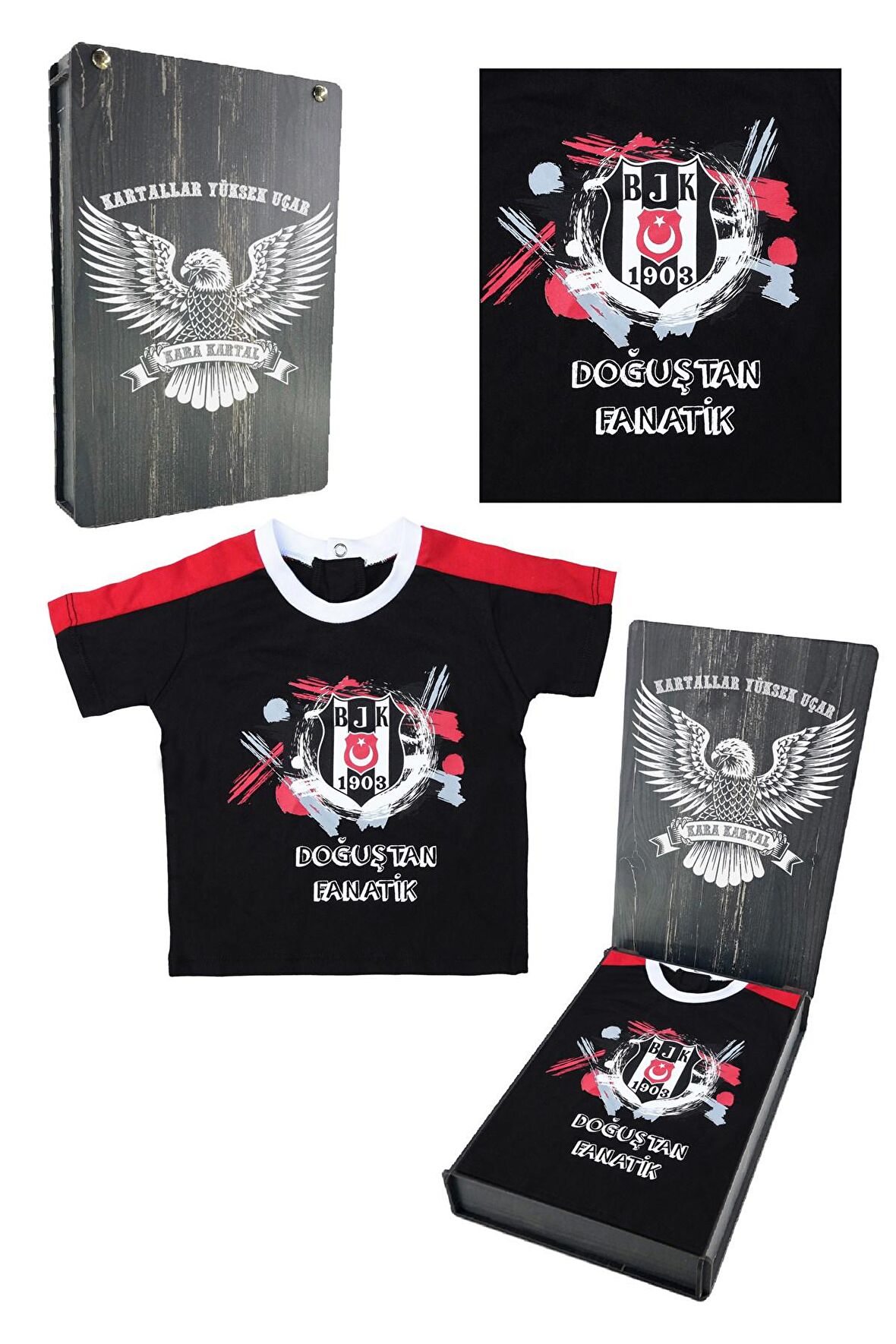 Beşiktaş Orijinal Bebek T-Shirt Hediyelik Ahşap Kutulu