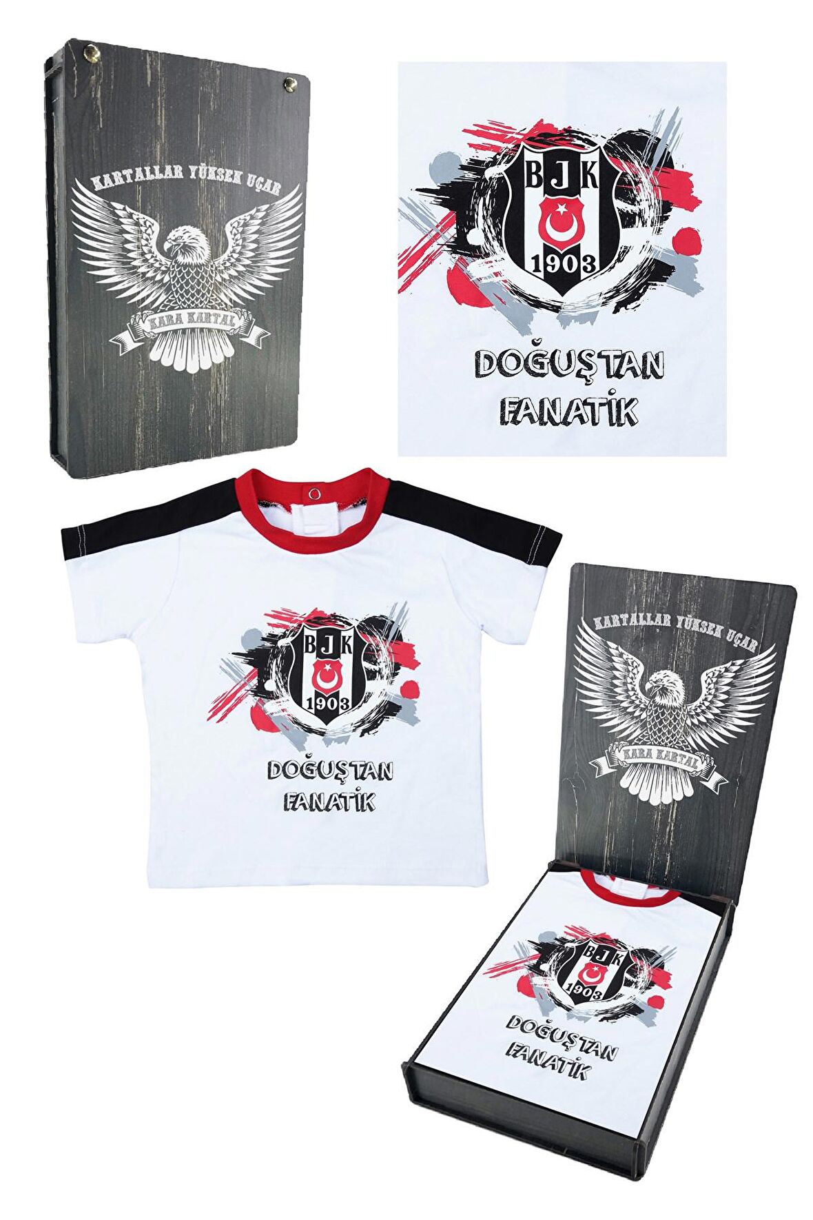 Beşiktaş Orijinal Bebek T-Shirt Hediyelik Ahşap Kutulu