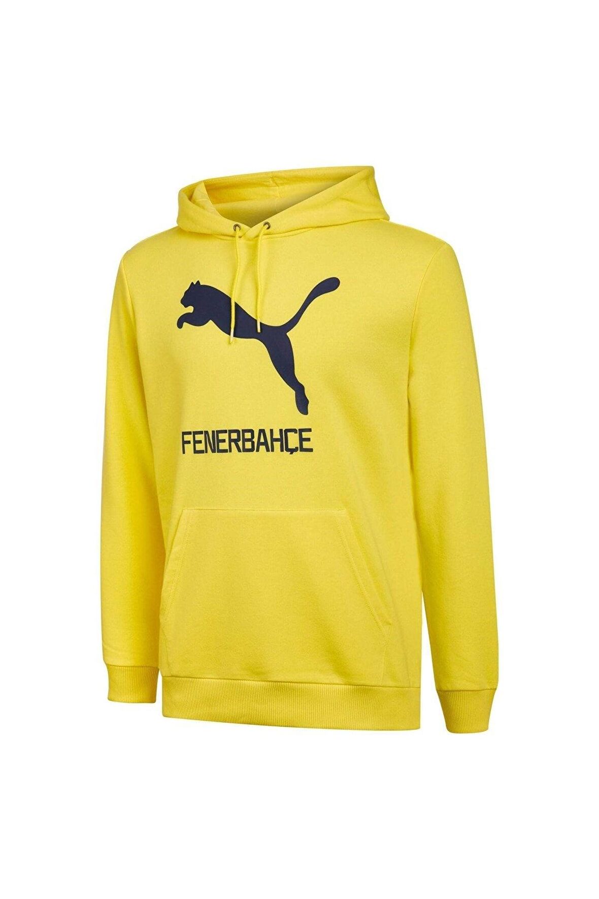 Fenerbahçe Orijinal Puma Sweat, Lisanslı Kapüşonlu Sarı Sweat