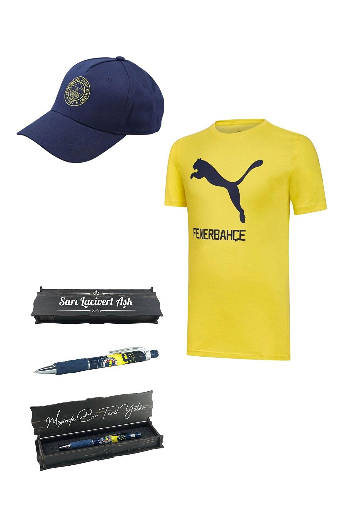 Fenerbahçe Orijinal Puma T-Shirt Şapka Uçlu Kalem Seti 