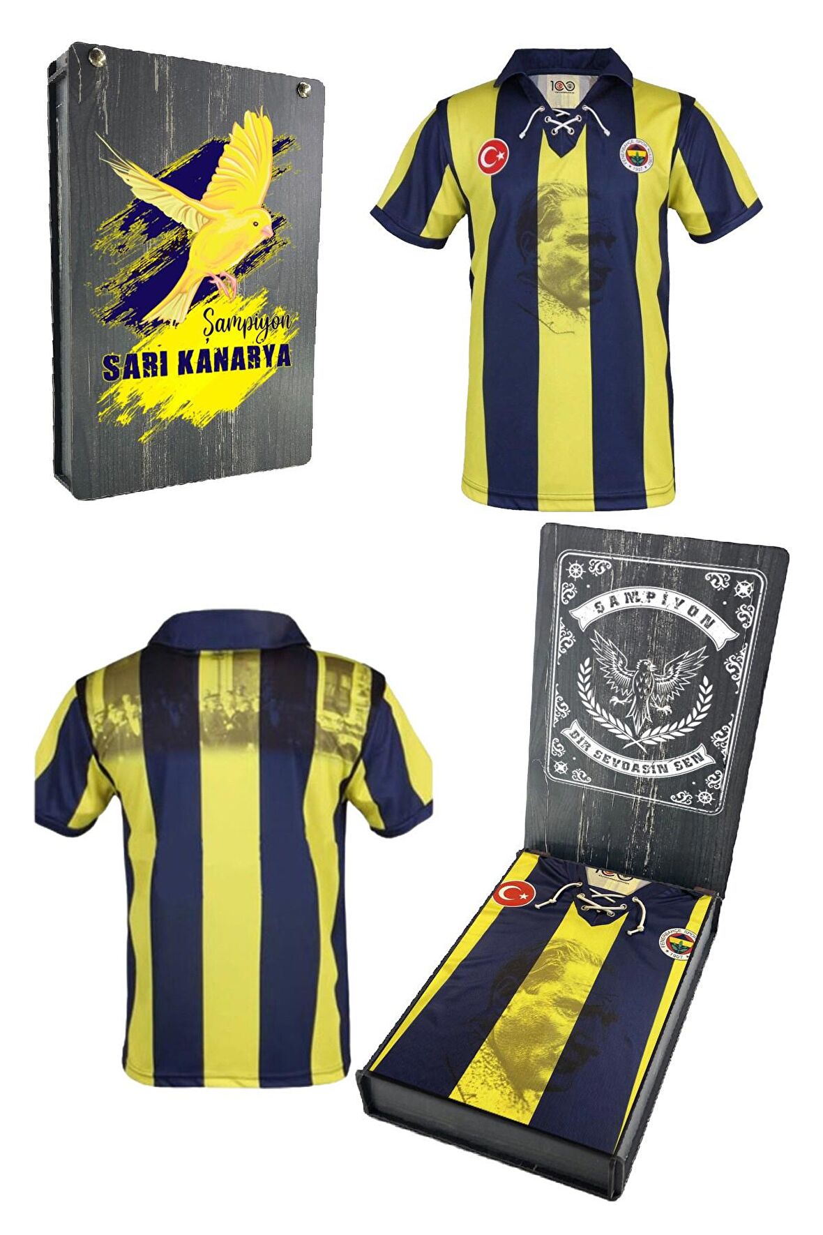 Fenerbahçe Orijinal 100. Yıl Forma Özel Tasarım Hediyelik Ahşap Kutulu