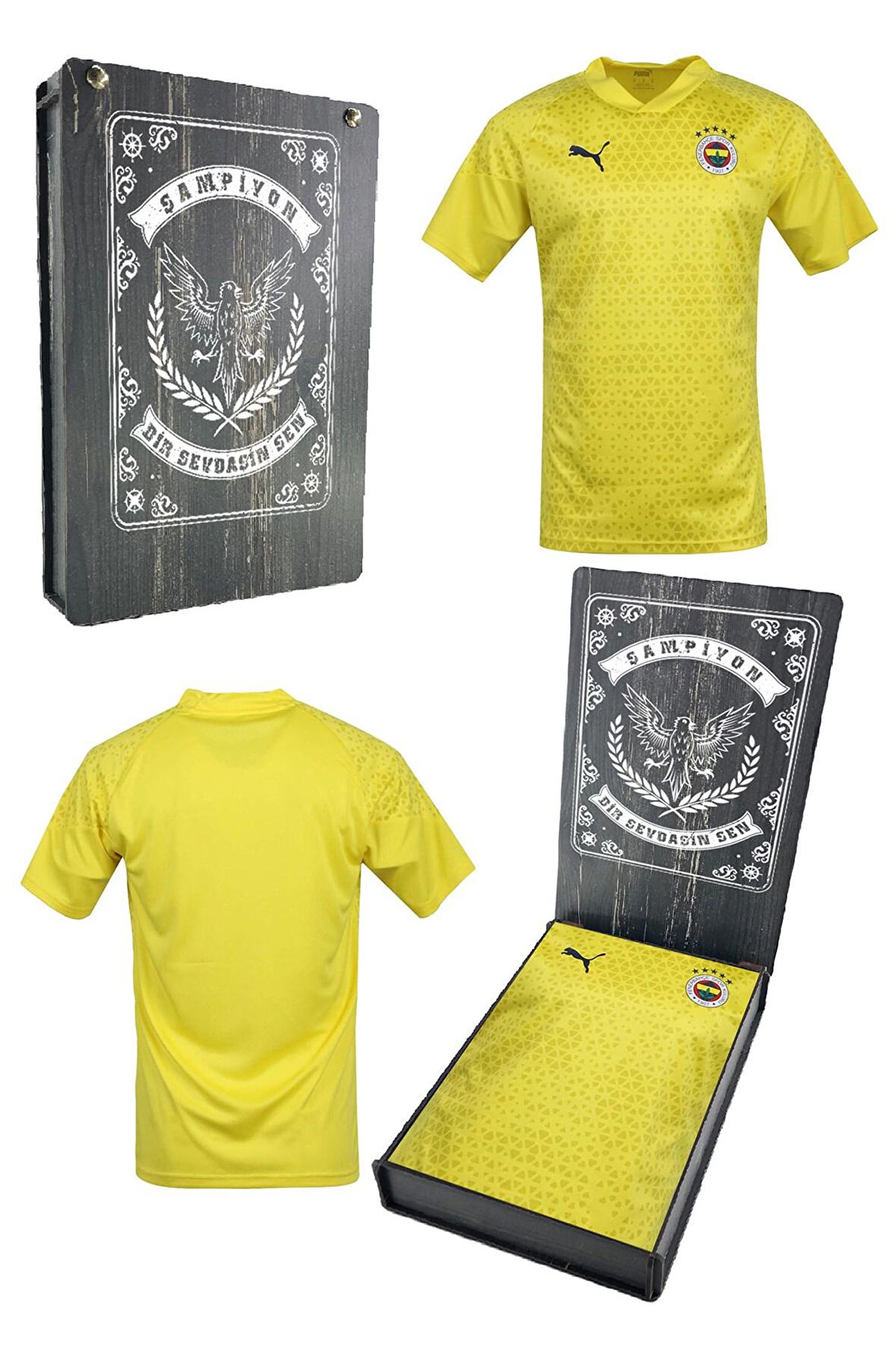 Fenerbahçe Orijinal A Takım Futbolcu Antrenman T-Shirt Hediyelik Ahşap Kutulu