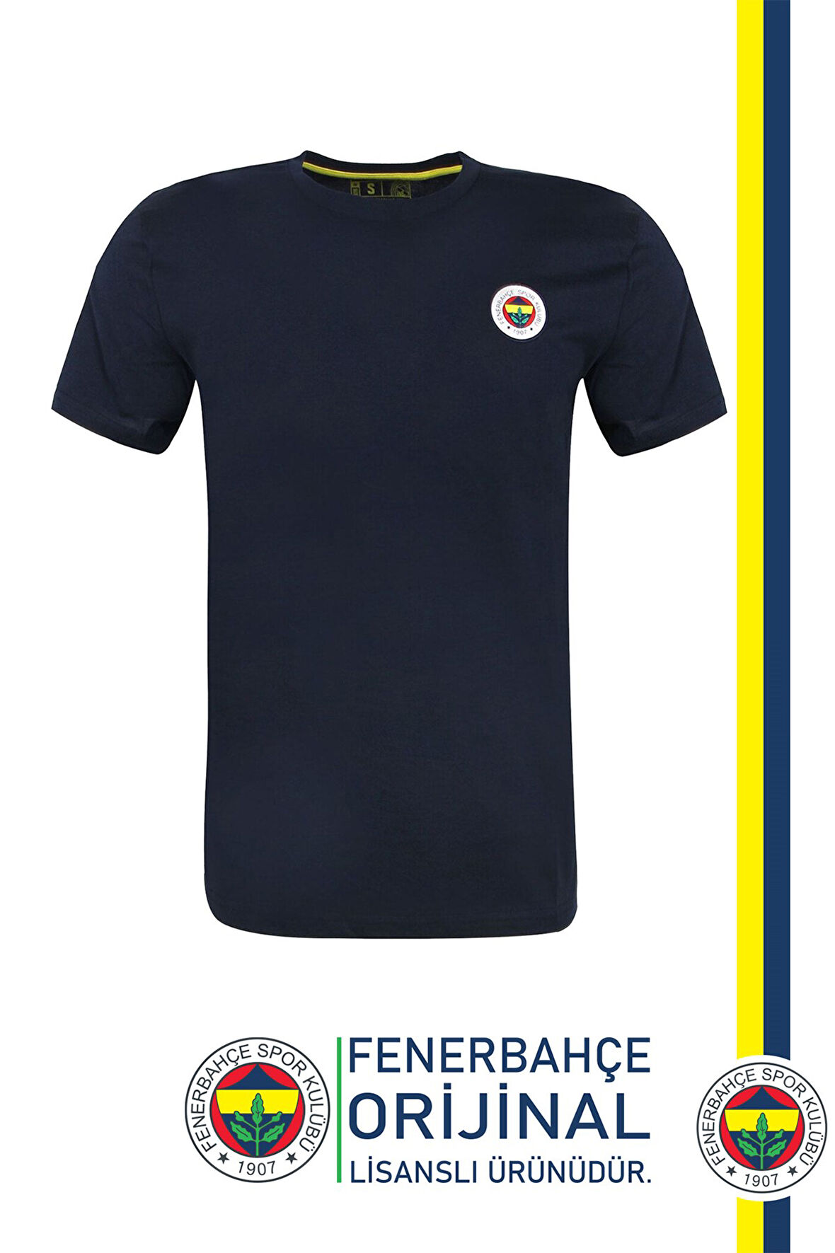 Fenerbahçe Orijinal Lisanslı Sıfır Yaka Basic T-Shirt 