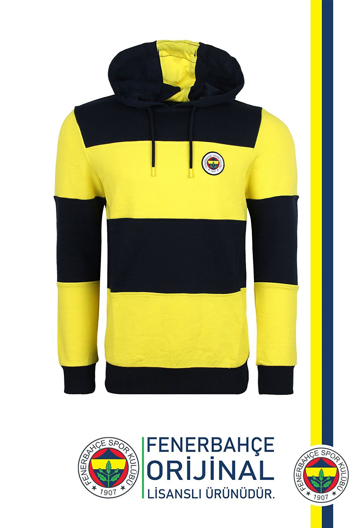 Fenerbahçe Orijinal Lisanslı Sarı Lacivert Kapüşonlu Sweat