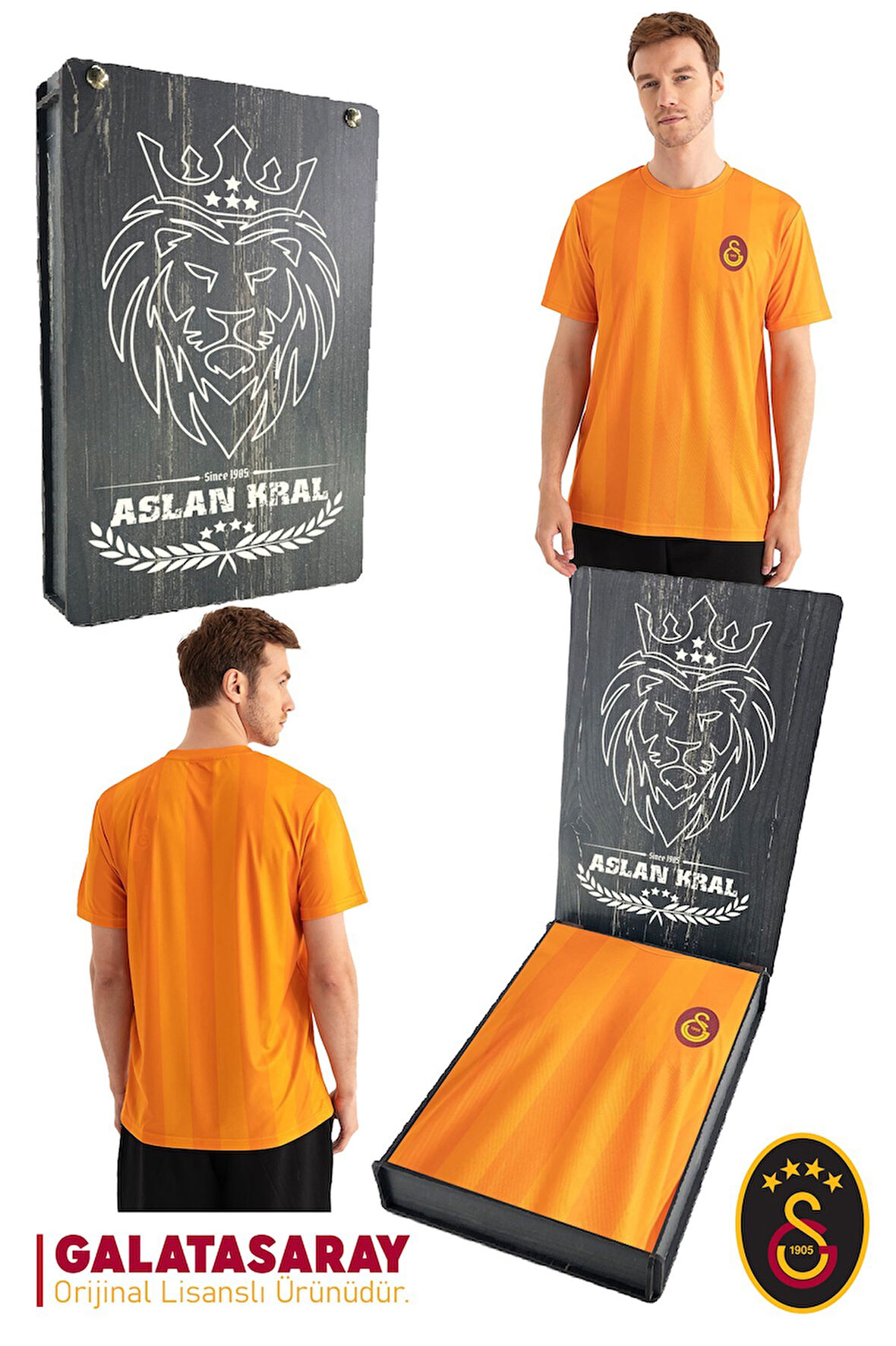 Galatasaray Orijinal Lisanslı Match Day T-Shirt Hediyelik Ahşap Kutulu