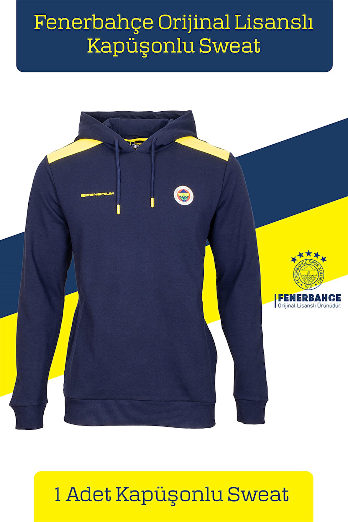 Fenerbahçe Orijinal Lisanslı Kapüşonlu Sweat