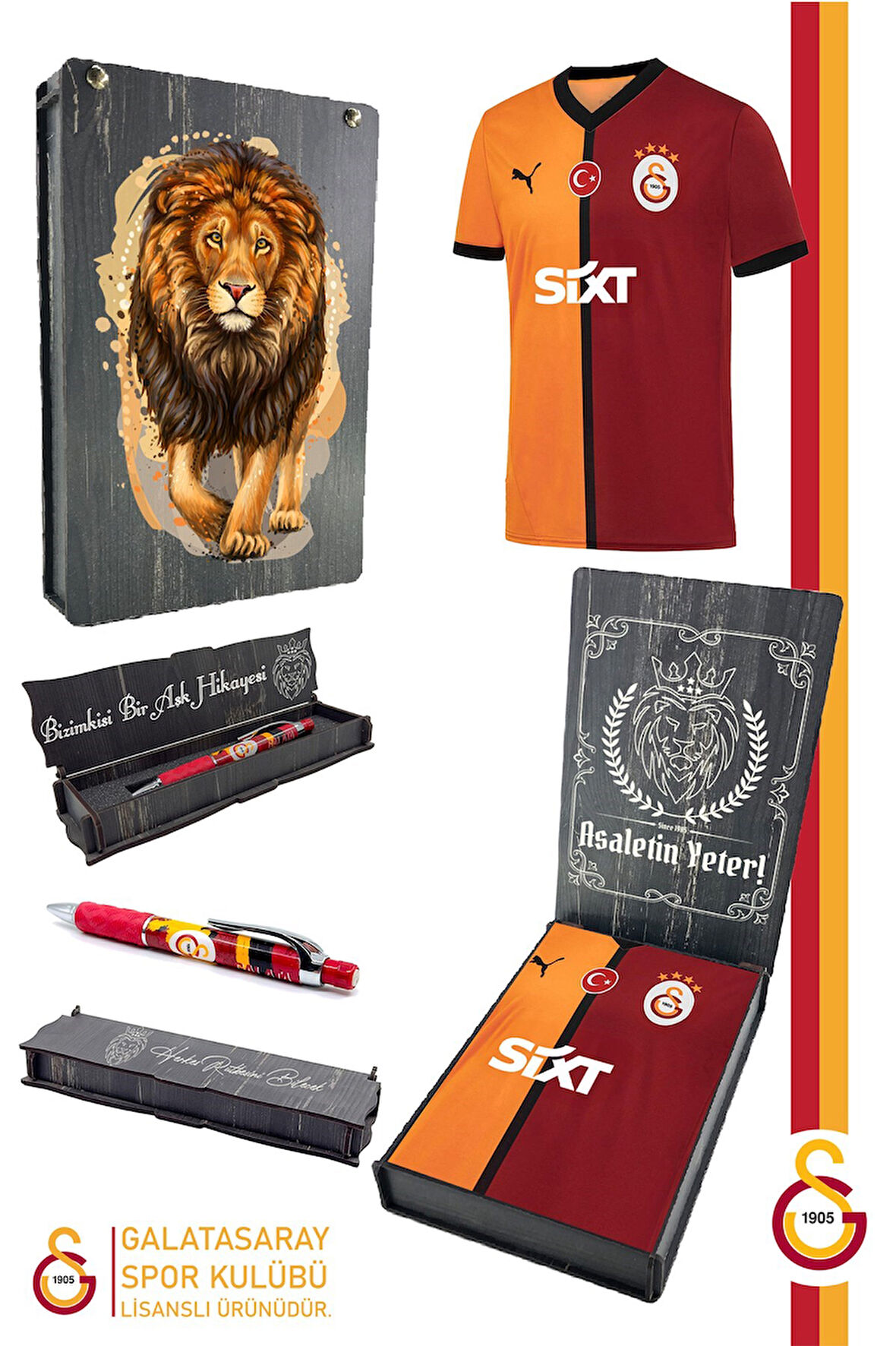 Galatasaray Orijinal 2024/2025 Parçalı İç Saha Taraftar Forma Kalem Hediyeli Özel Tasarım
