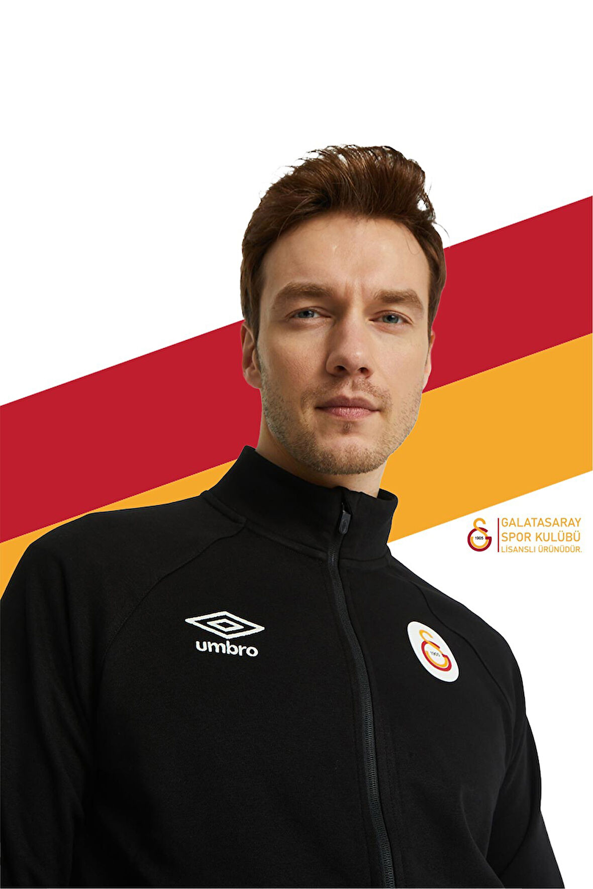 Galatasaray Orijinal Lisanslı Dik Yaka Fermuarlı Siyah Sweat