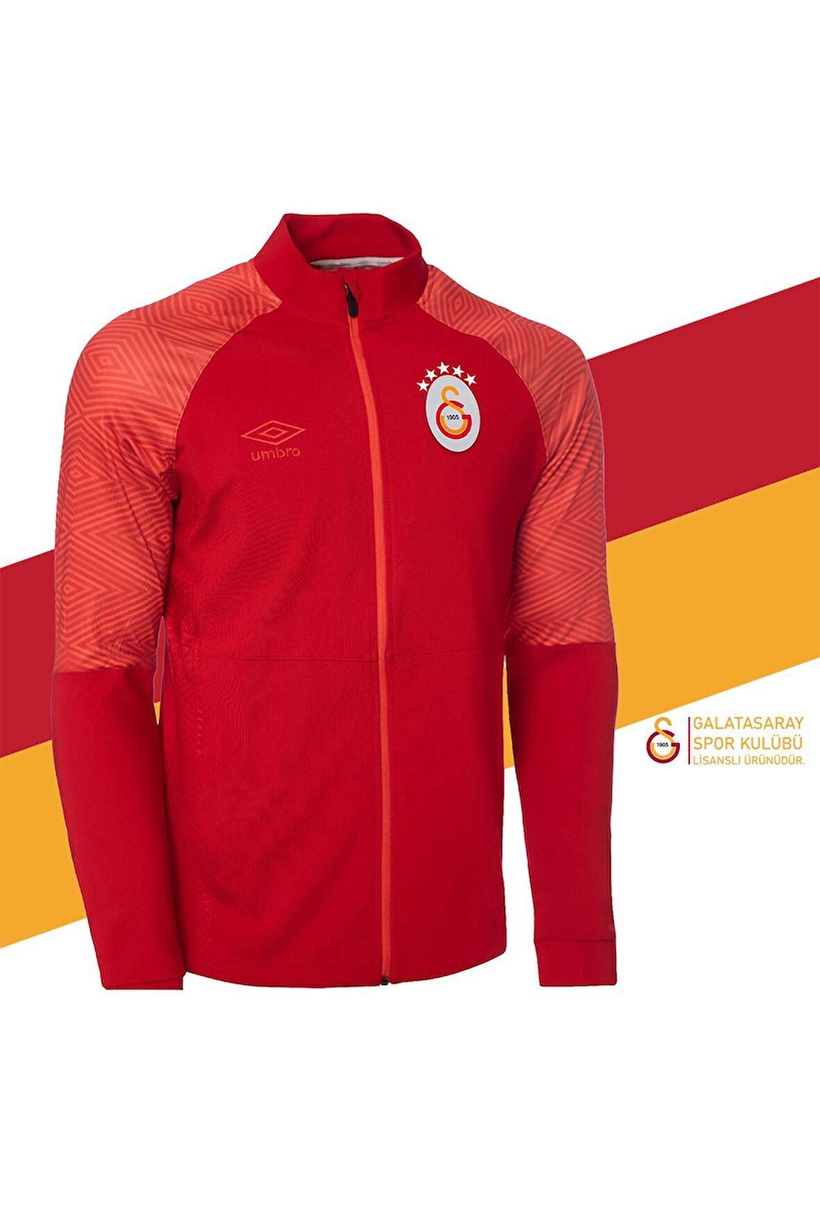 Galatasaray Orijinal Lisanslı Tam Fermuarlı 5 Yıldızlı Kırmızı Sweat