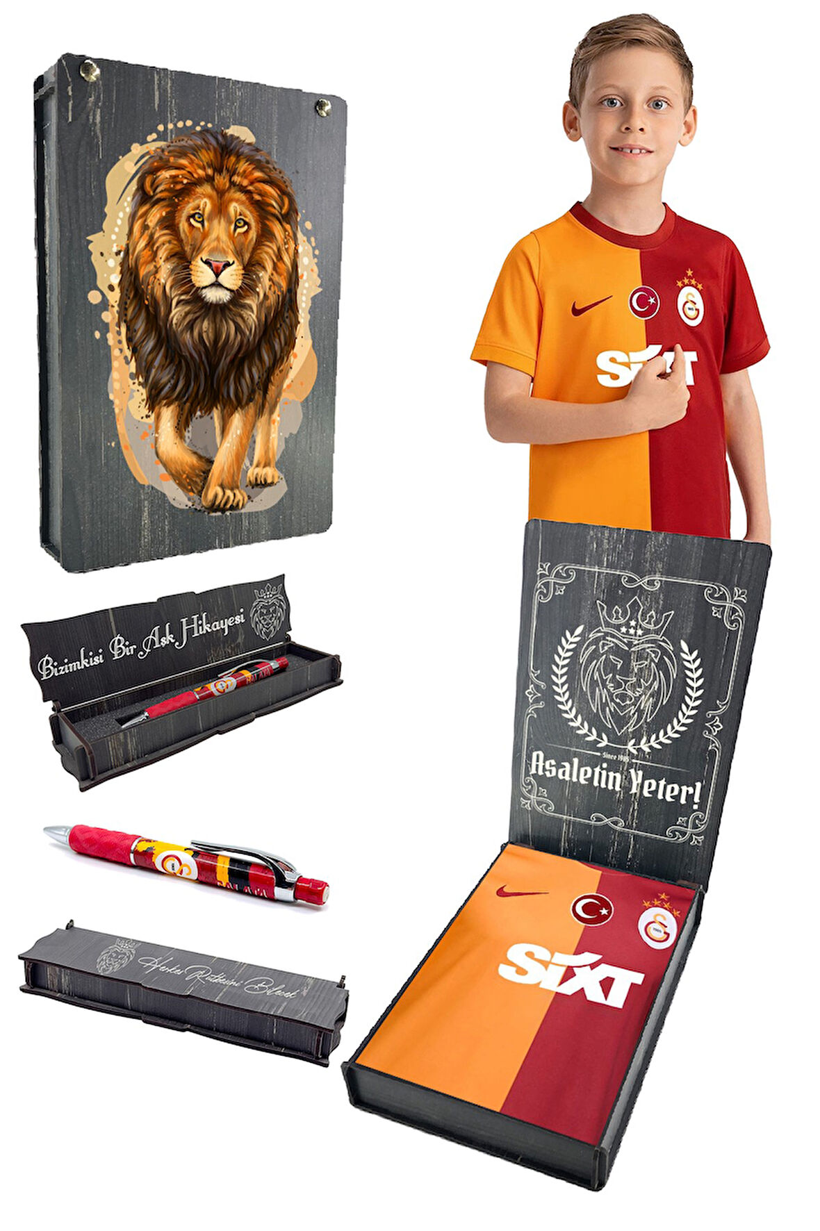 Galatasaray Orijinal Lisanslı 23-24 Sezonu Sarı Kırmızı Parçalı 5 Yıldızlı Çocuk Forma + 
