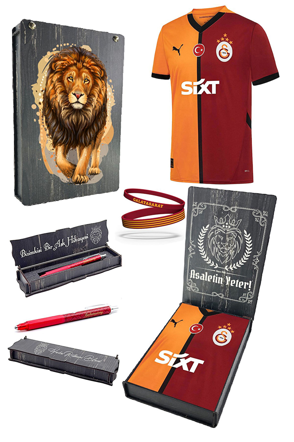 Galatasaray Orijinal Lisanslı 24/25 Parçalı 5 Yıldızlı Forma Premium Uçlu Kalem + Bilekli