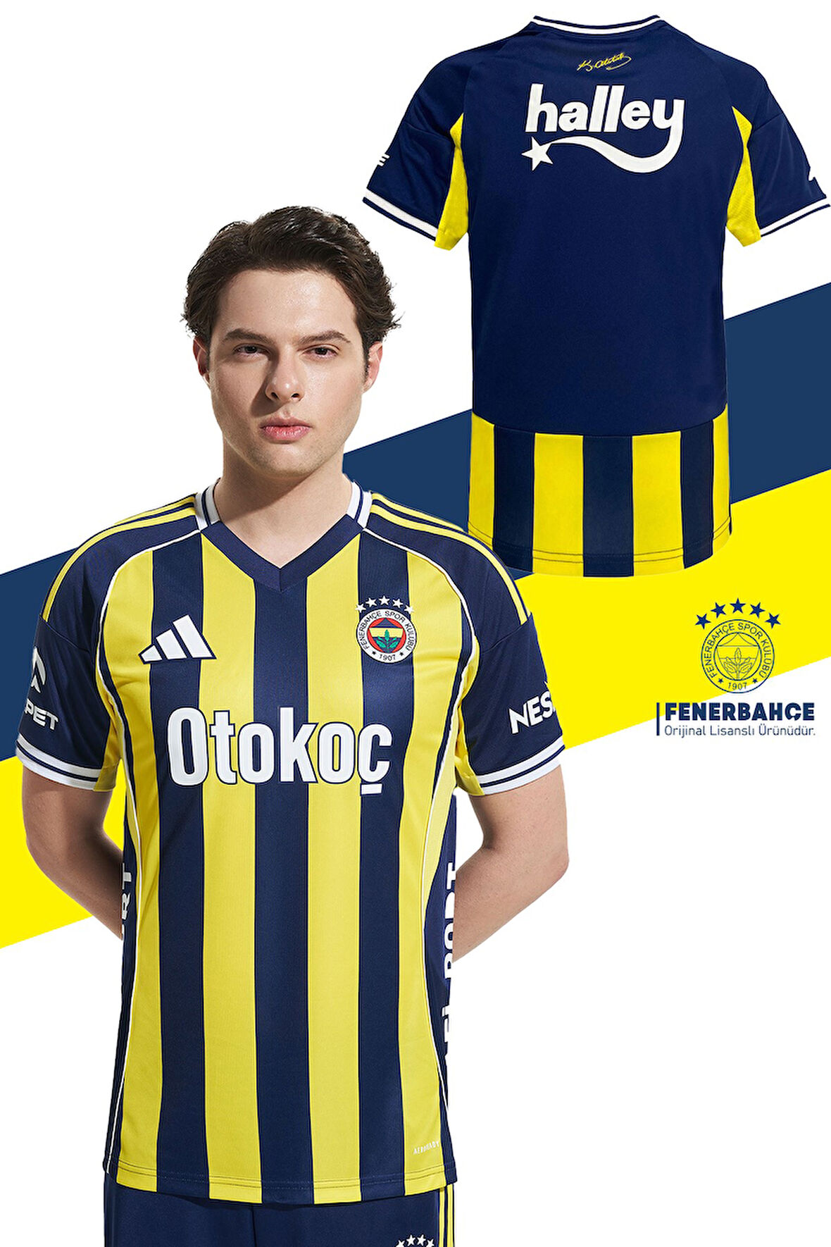 Fenerbahçe Orijinal Lisanslı 2025/26 Çubuklu Yeni Sezon Forma