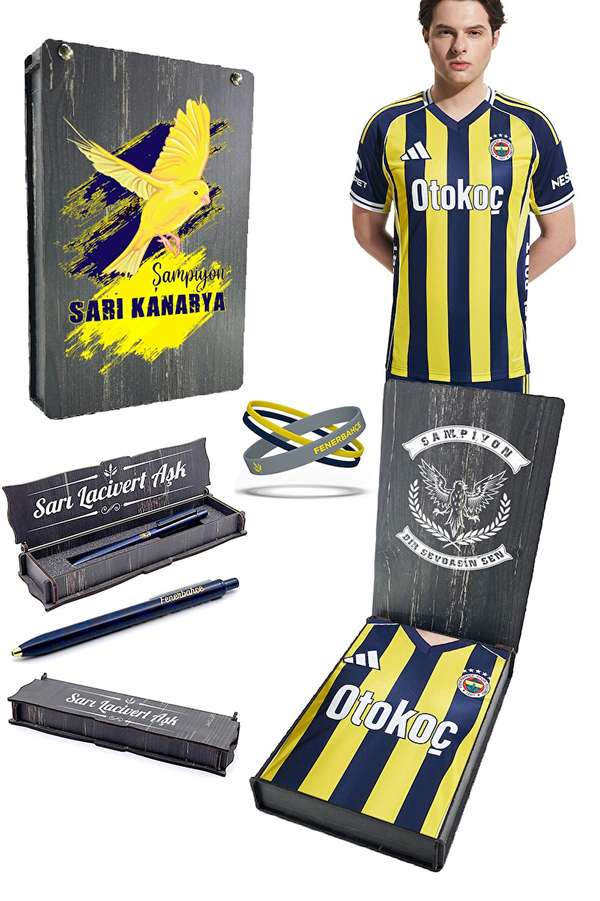 Fenerbahçe Orijinal Lisanslı 2025/26 Çubuklu Yeni Sezon Forma Uçlu Kalem + Bileklik Set H