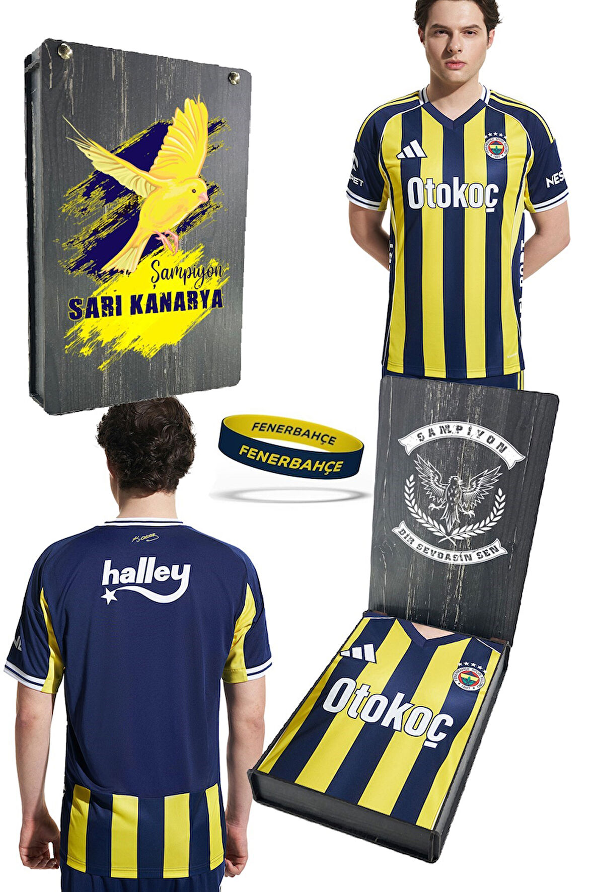 Fenerbahçe Orijinal Lisanslı 2025/26 Çubuklu Yeni Sezon Forma Spor Bileklik Set Hediyelik