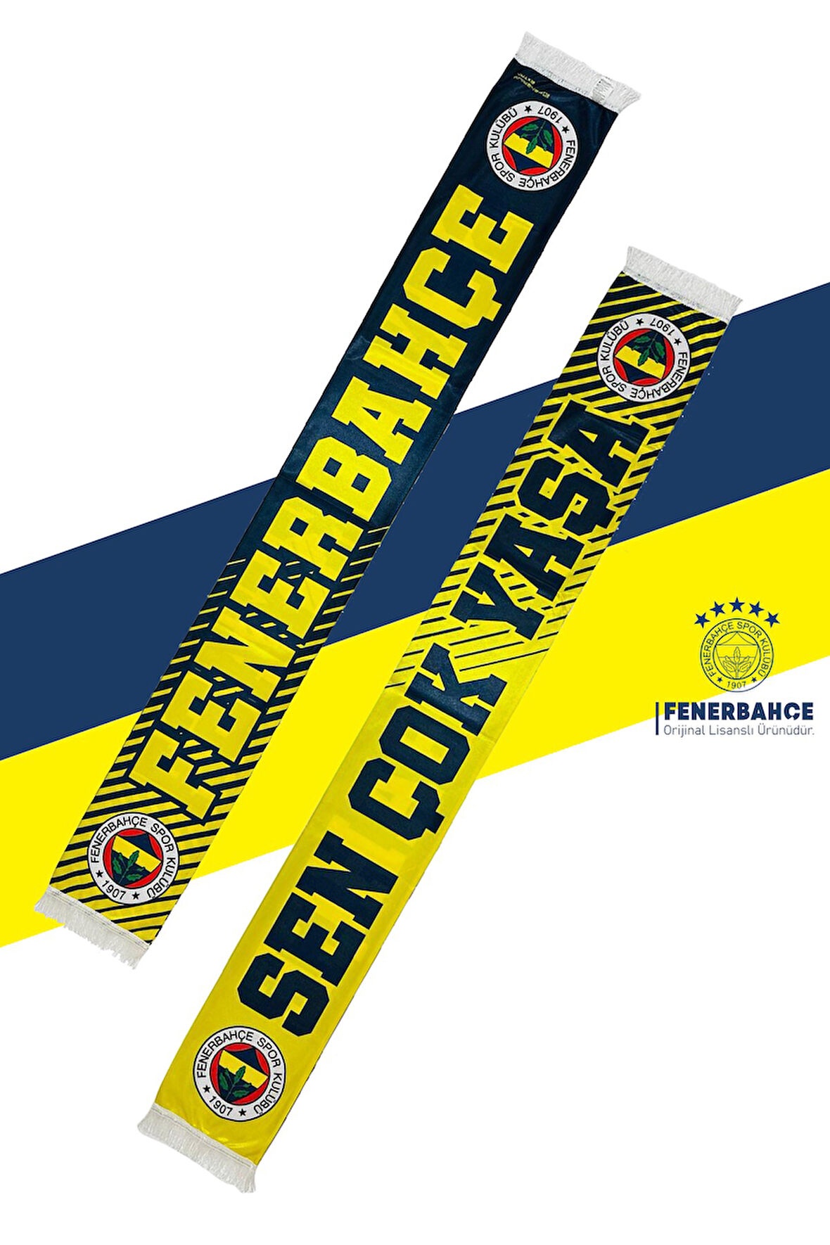 Fenerbahçe Orijinal Lisanslı Sen Çok Yaşa Fenerbahçe Saten Şal Atkı
