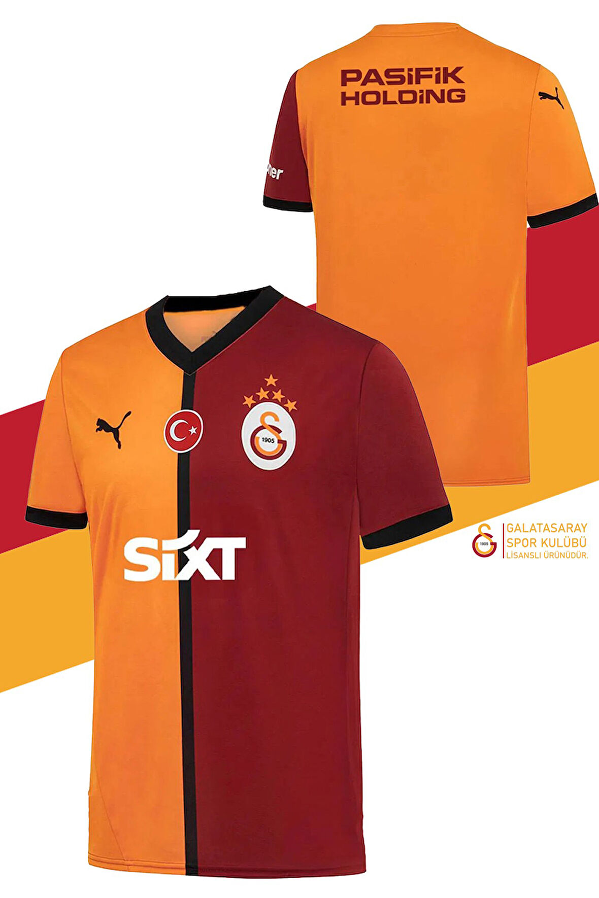 Galatasaray Orijinal Lisanslı 2024/25 Sarı Kırmızı 5 Yıldızlı Taraftar Forma