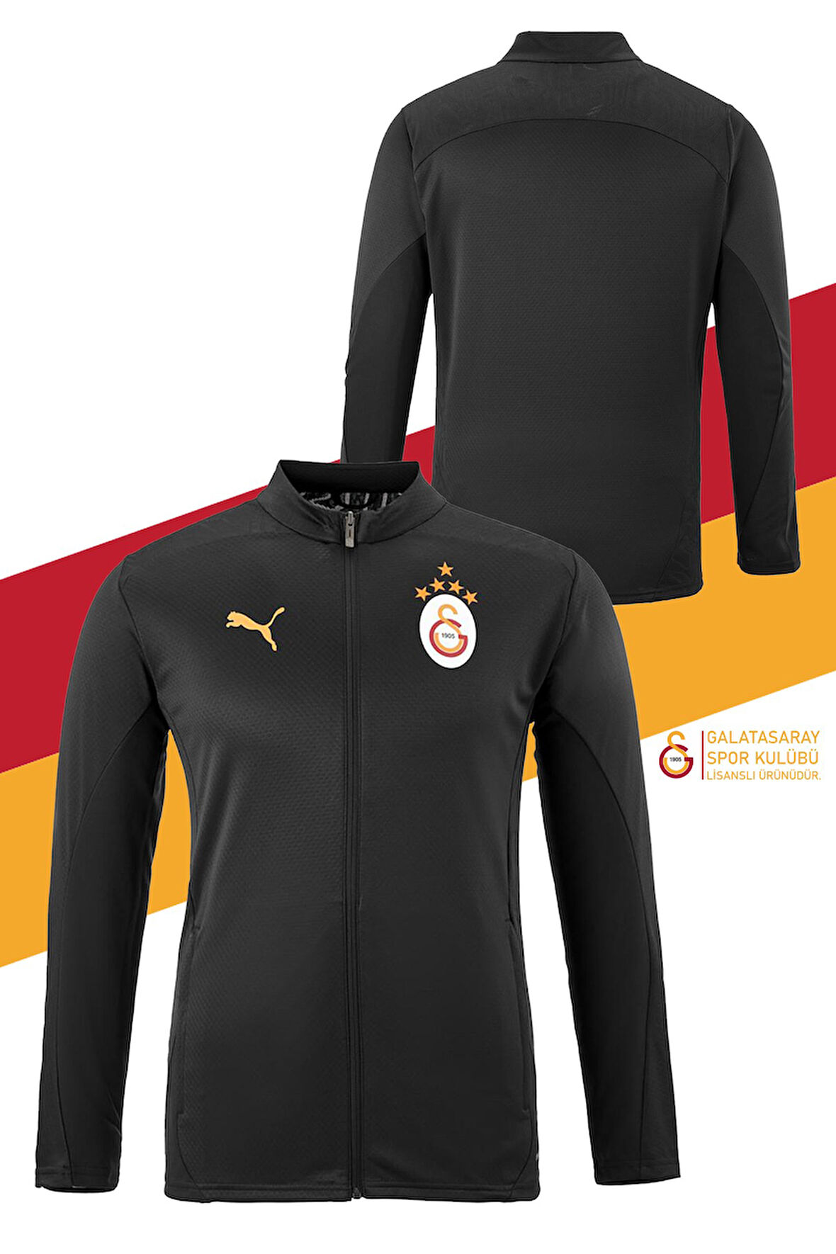 Galatasaray Orijinal Lisanslı 5 Yıldızlı A Takım Tam Fermuarlı Uzun Kollu Antrenman Üst