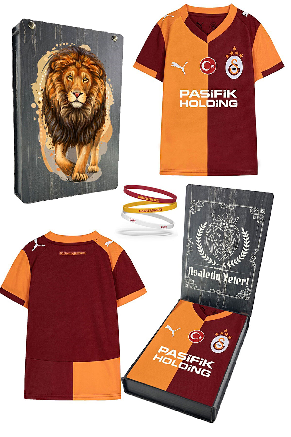  Galatasaray Orijinal Lisanslı 2025/26 Parçalı Taraftar Çocuk Forma + Bileklik Set Hediyelik Kutu