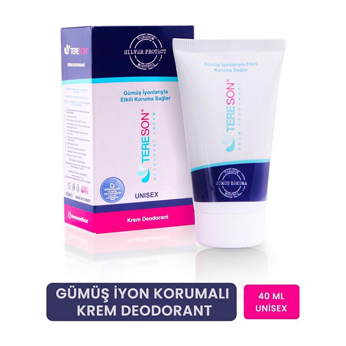 Tereson Silver Protect Antiperspirant Ter Önleyici Leke Yapmayan Krem Deodorant 40 ml