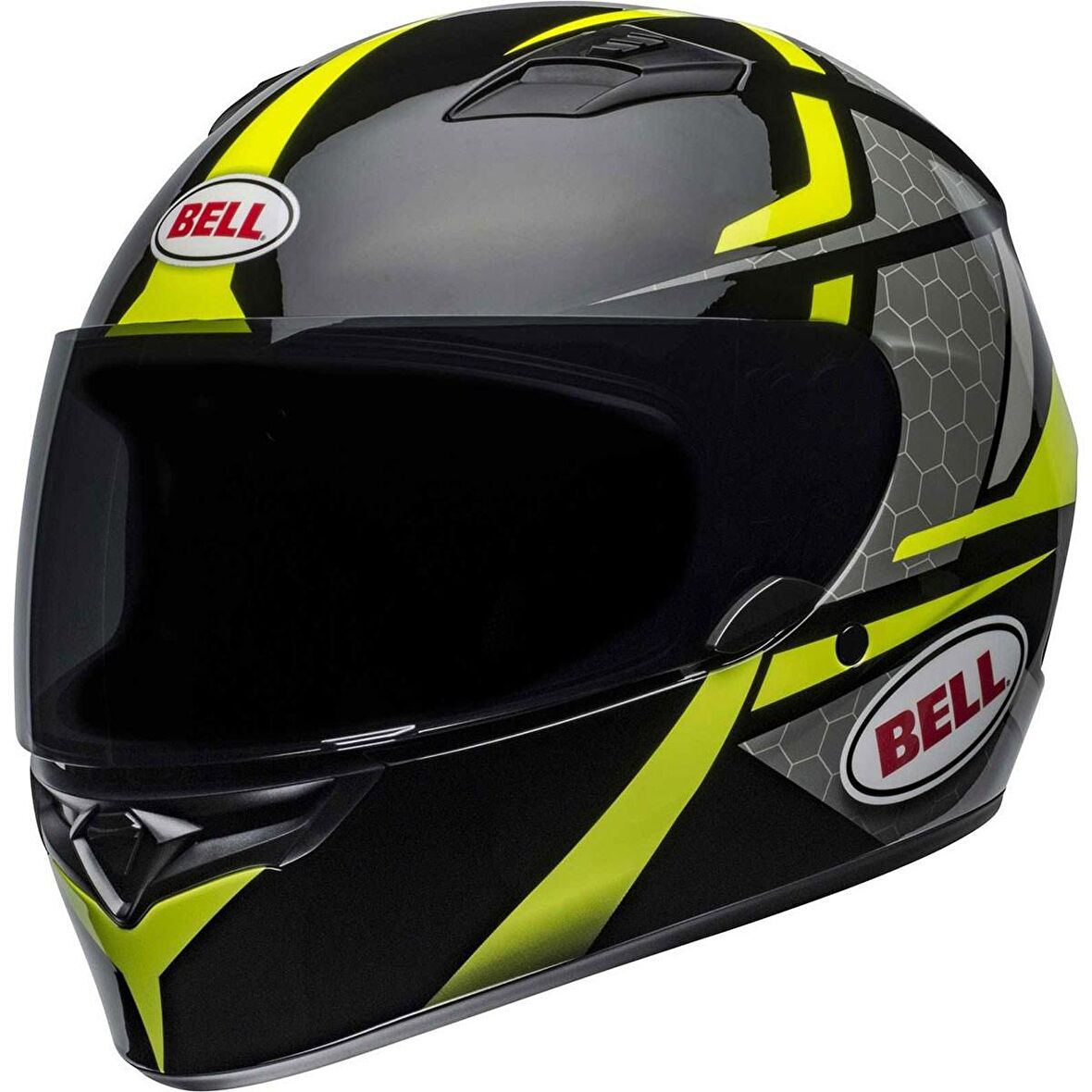 Bell Ps Qualifier Flare Black Black-Hi-Viz Full Face Motosiklet Kaski