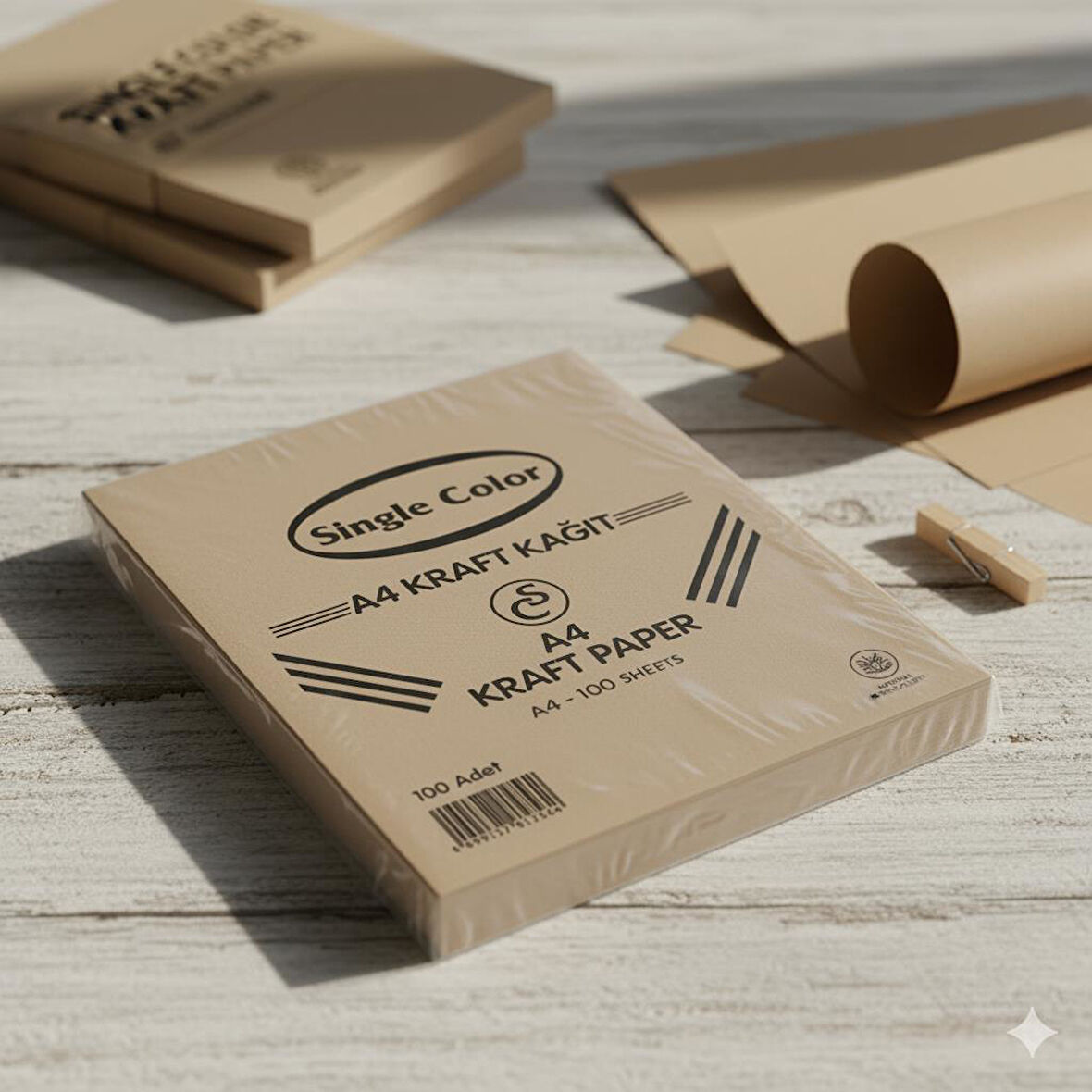 Single Color Kraft Kağıdı A4 100 lü Paket 
