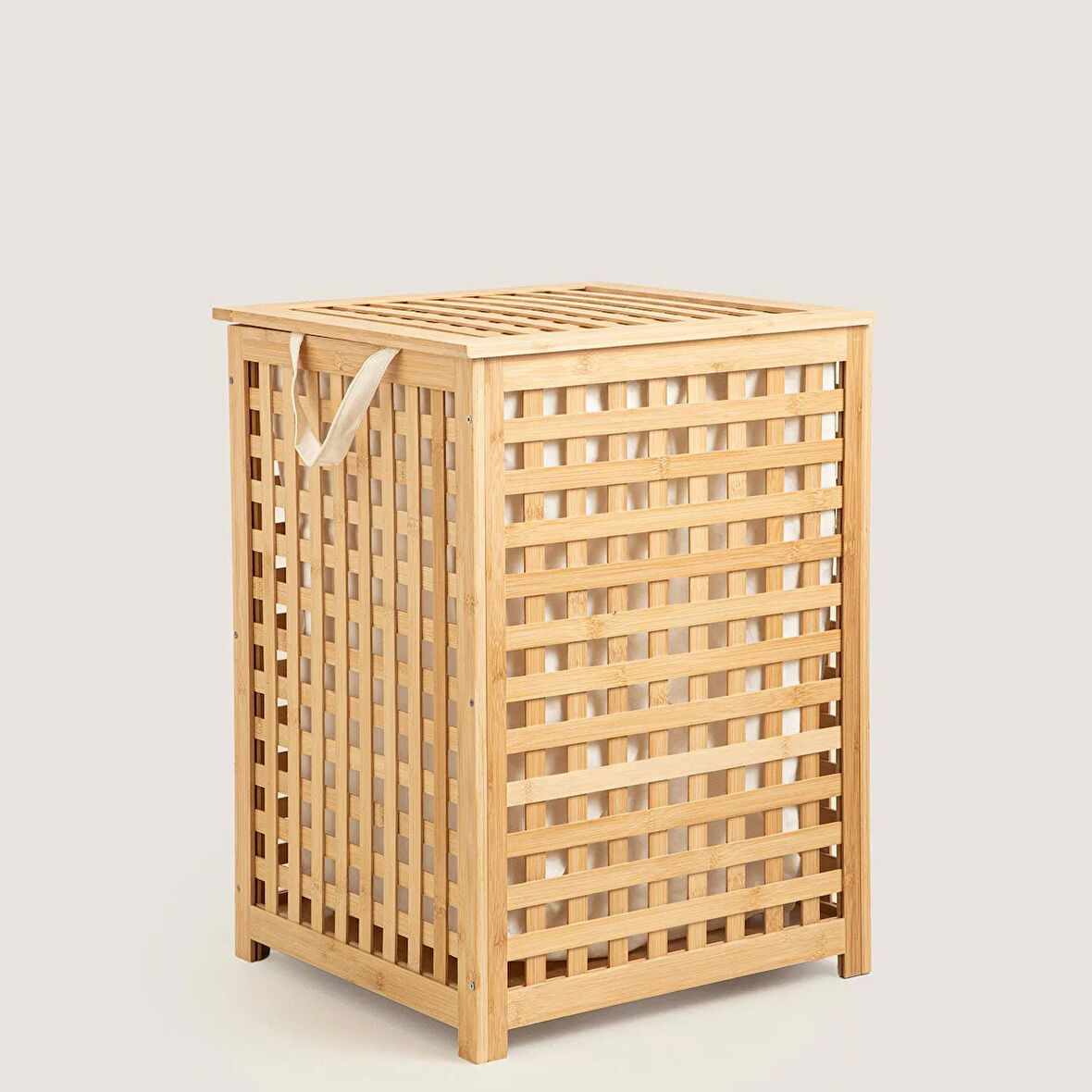 Bambu Çamaşır Sepeti 58x40 cm Natural