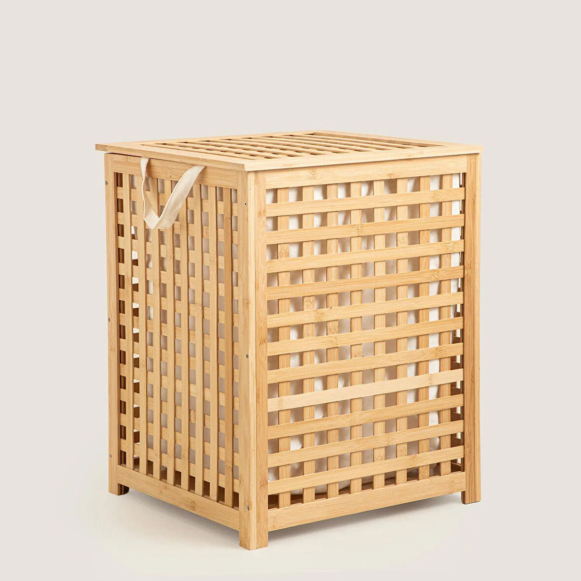 Bambu Çamaşır Sepeti 62x45 cm Natural