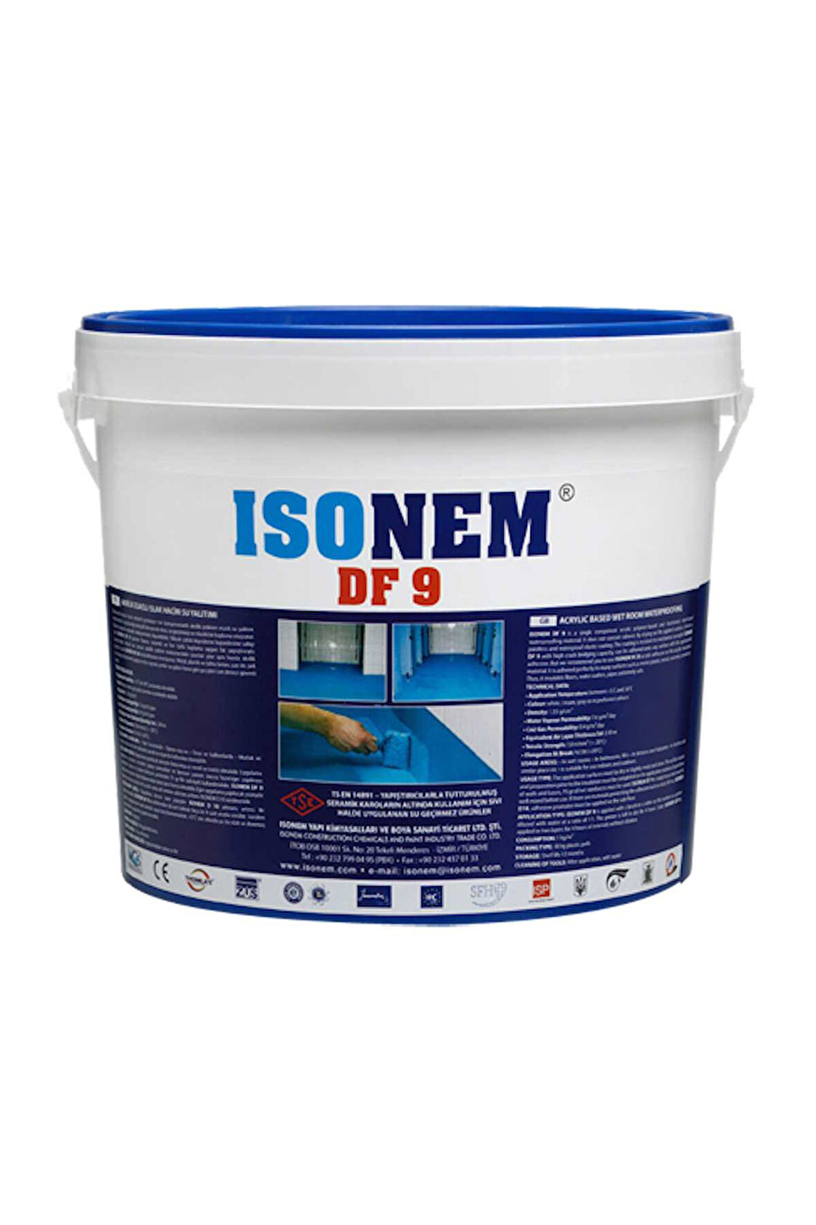 Isonem DF-9 Akrilik Islak Hacim Su Yalıtımı 18 kg Mavi