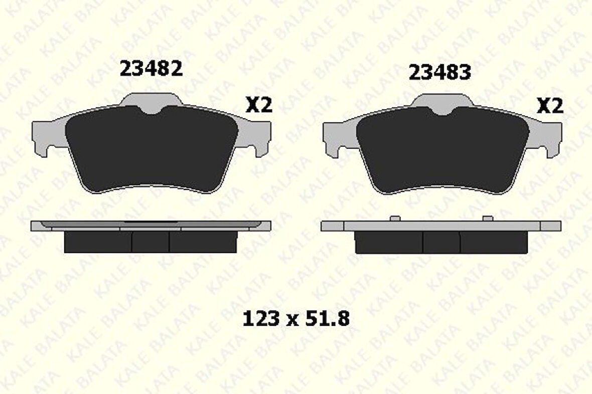 Renault Arka Fren Balatası Connect 1,8tdci 02 /> Laguna II III Latıtude Espace IV Vectra C Nissan Primera 1, - Kale B 23482 165 05 Ans