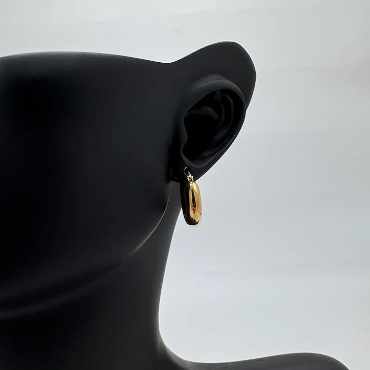 Çelik Gold Minimal Halka Küpe - Gold