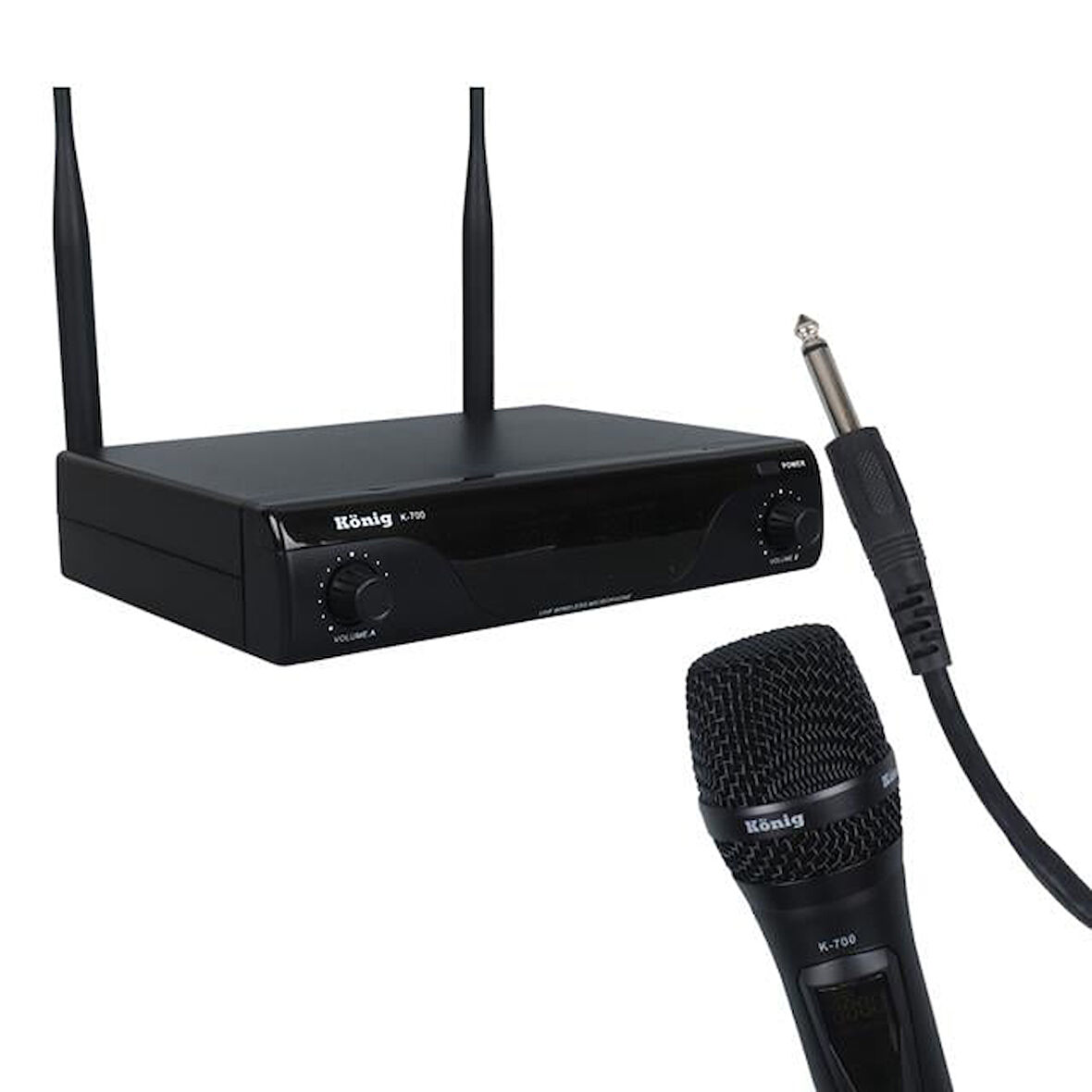König K-700 E-E Profesyonel 663-694Mhz 2 El 2 Kanal Uhf 2X50 Kablosuz Telsiz Mikrofon
